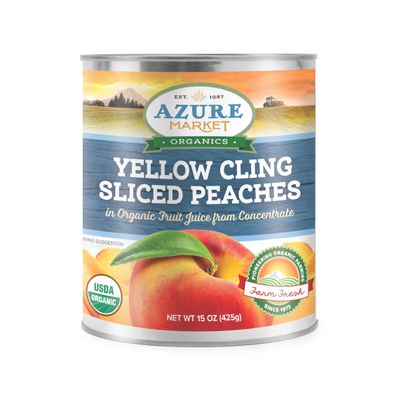 Azure Market Organics Sliced Peaches in Real Fruit Juice, Organic