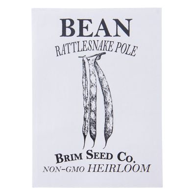 Brim Seed Co. Bean. Rattlesnake, Pole Heirloom Seed