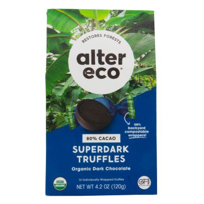 Alter Eco Dark Chocolate Truffles, SuperDark, Organic