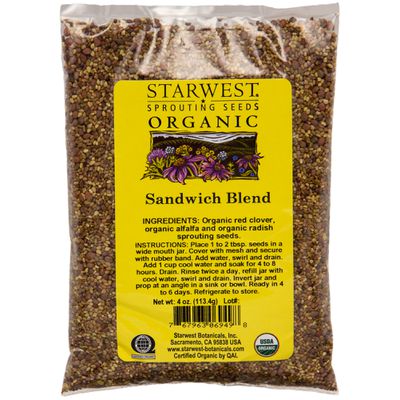 Starwest Sandwich Blend Sprouting Seeds, Organic