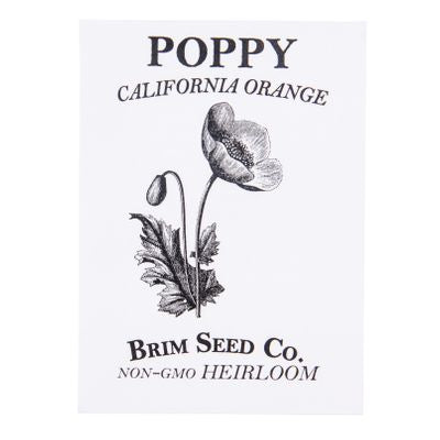 Brim Seed Co. Flower, Poppy California Orange Heirloom Seed