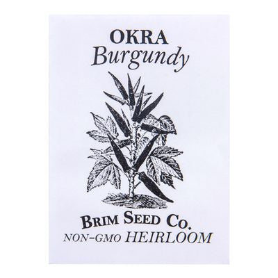 Brim Seed Co. Okra, Burgundy Heirloom Seed