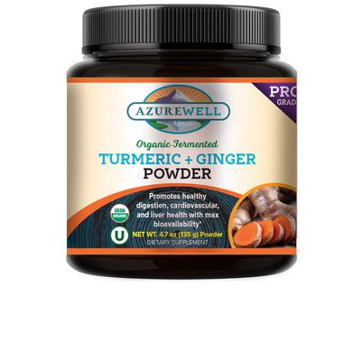 AzureWell Fermented Turmeric + Ginger Powder, Organic