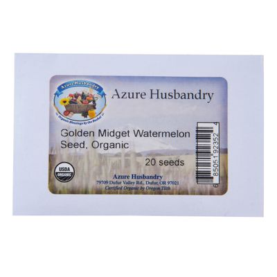 Azure Husbandry Golden Midget Watermelon Seed, Organic