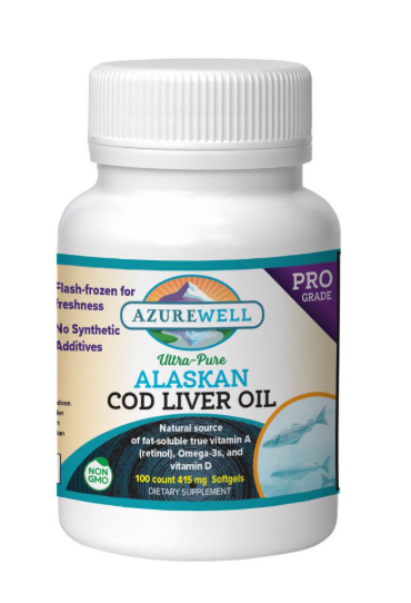 AzureWell Alaskan Cod Liver Oil, Softgels