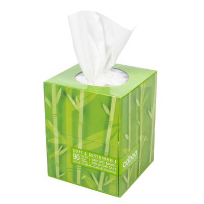 Caboo Facial Tissue, Bamboo & Sugar Cane, Unscented, 2 ply, White