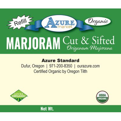 Azure Market Organics Marjoram, Cut & Sifted, Organic