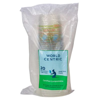 World Centric Drinking Cold Cup, 16oz, Compostable