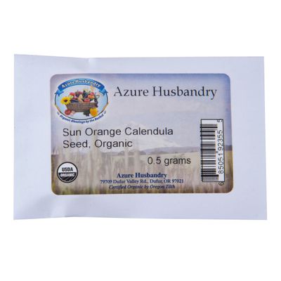 Azure Husbandry Sun Orange Calendula Seed, Organic