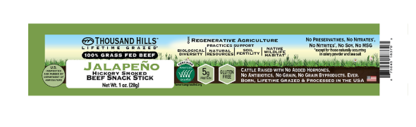 Organic Prairie Mighty Beef Stick, Jalapeno, Organic