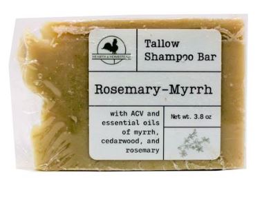 Hearth & Homestead Tallow Shampoo Bar, Rosemary-Myrrh